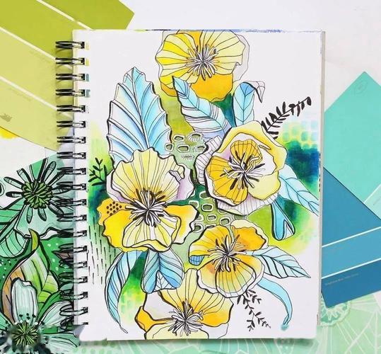 素材分享漂亮的花卉色彩装饰画