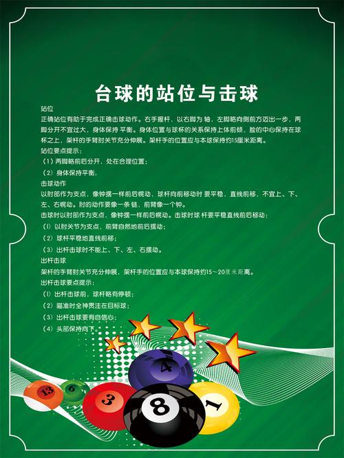 台球技巧常识海报台球室桌球海报斯诺克墙画俱乐部装饰画78