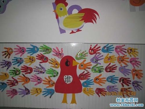 漂亮可爱的幼儿园大班红花栏设计