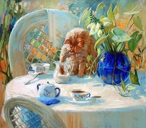 俄罗斯女画家maria pavlova笔下的猫咪