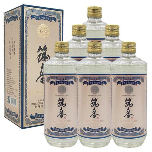 筑春酒铁盖筑春玻璃瓶手工盒酱香型53度500ml白酒1瓶
