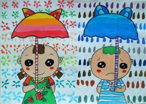 晴雨娃娃/少儿绘画作品/儿童画/网络美术馆_中国少儿美术教育网