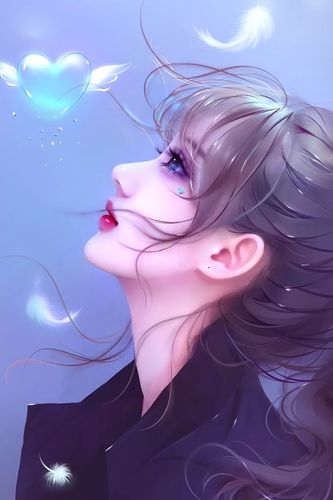 女生头像壁纸心心手绘