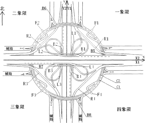 cn102296503a_改进型全苜蓿叶立交桥有效