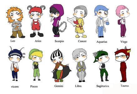 12星座标志头像男生12星座卡通人物简笔画 第1页卡通12星座人物图片