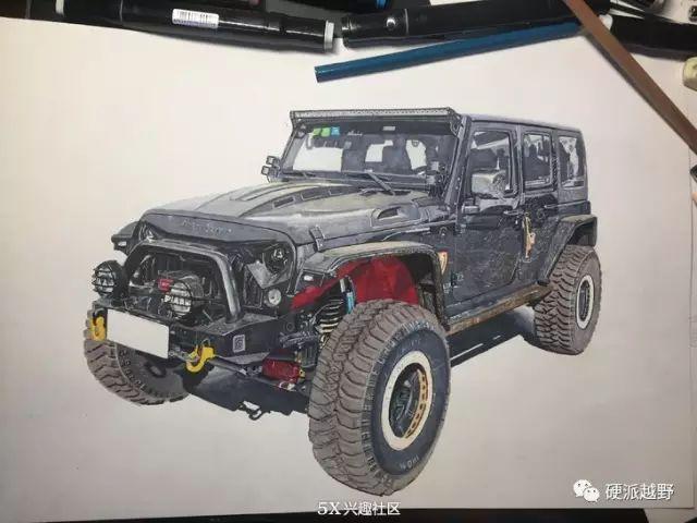 玩车| 手绘大神画越野车,超逼真,神细节