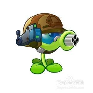 植物大战僵尸里机枪射手的简笔画