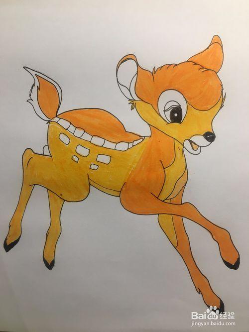 画小鹿斑比 小鹿斑比简笔画 儿童美术绘画教程
