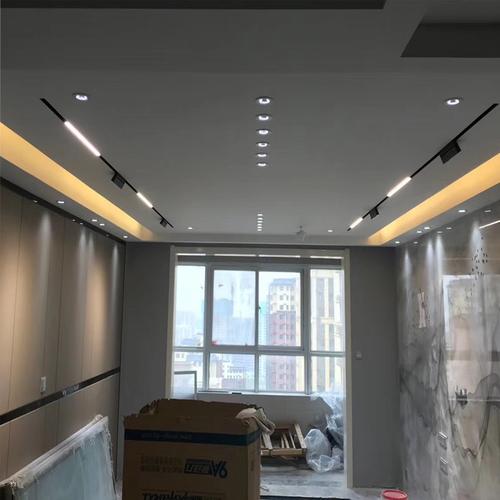 磁吸轨道灯嵌入式客厅led天花暗装导轨无主灯线条商用