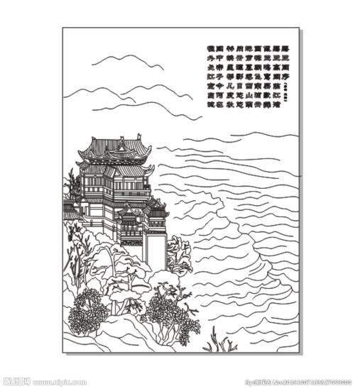 滕王阁序卡通简笔画