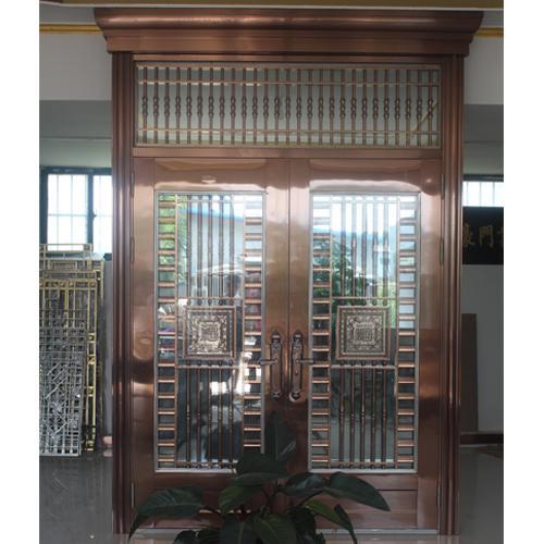 大富豪豪华不锈钢对开门|不锈钢入户门|专业制作|美观