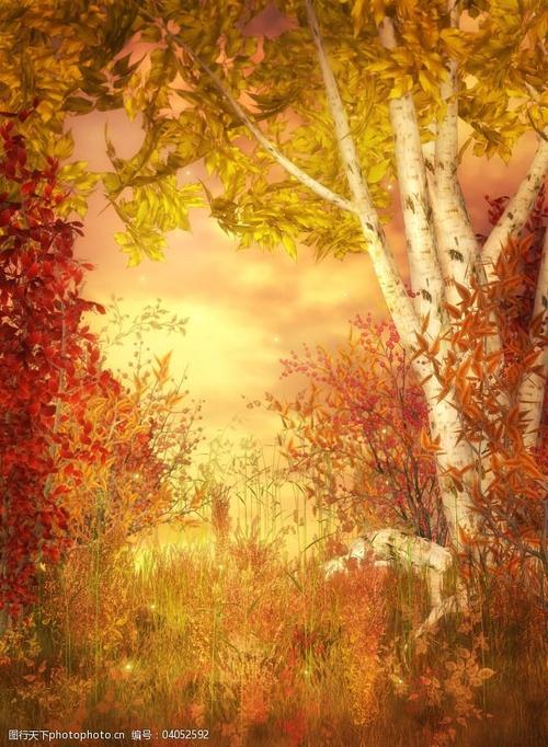 背景图片 高清背景 哥特 梦幻 秋天风景 唯美 图片素材