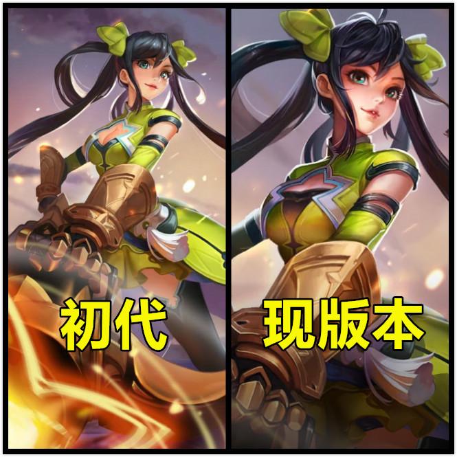 孙尚香5款初代皮肤海报图,老玩家目睹她的更迭,萌新未曾见过