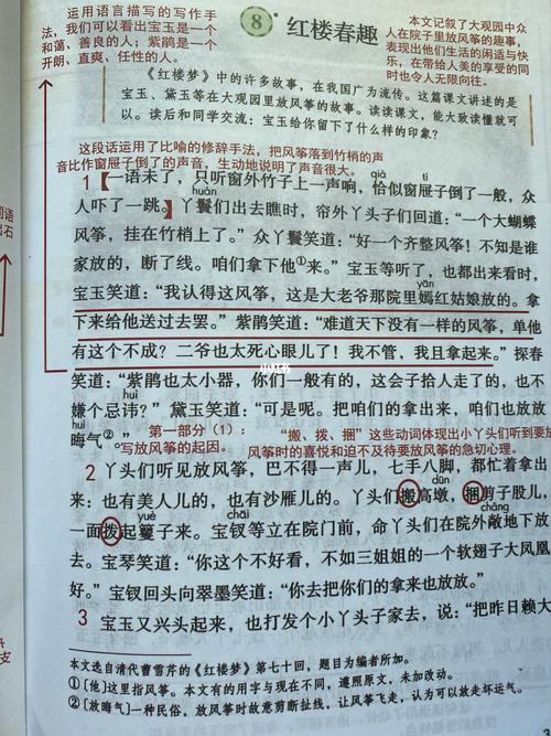 「课堂笔记」五下8《红楼春趣》