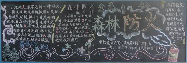 我校举办"森林防火"主题黑板报评比活动