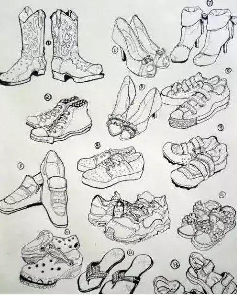 干货|教你一步步画好速写鞋子