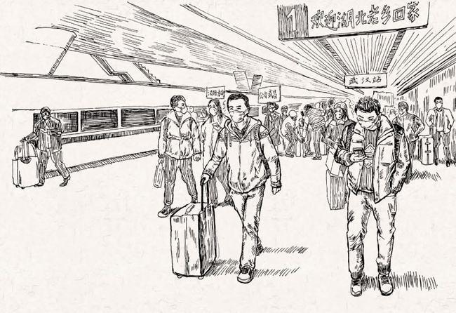 地大老师手绘武汉战疫弘扬伟大抗疫精神