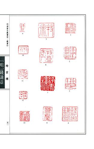 明清著名藏书家藏书印