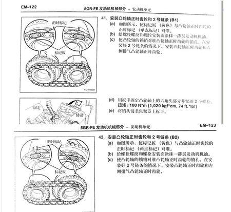 一汽丰田皇冠2.5点火正时链条记号怎么对呀