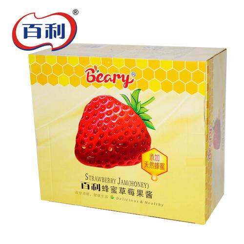 百利蜂蜜草莓果酱14g*140粒甜品酸奶早餐面包果酱小盒装烘焙果酱