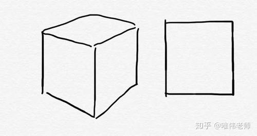 光与阴的正方体简笔画