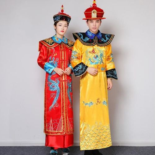 皇帝龙袍戏服清朝皇上戏服清朝新款古装宫廷王上皇装男女蟒袍凤袍皇