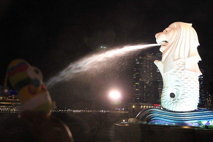 鱼尾狮是新加坡的标志和象征,滨海湾的这座是最受欢迎的.