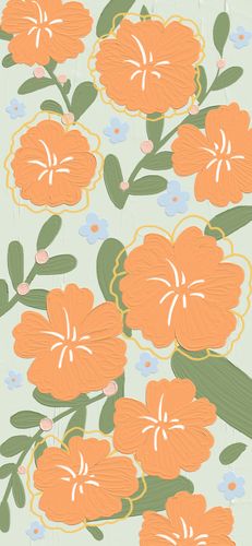 油画 手机壁纸 锁屏 简约 插画 手绘 ins 花朵 少女心