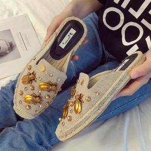 韩版2018夏季新款百搭时尚柳钉包头半拖鞋外穿珍女鞋子潮凉拖凉鞋