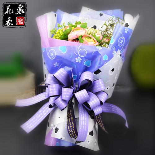 [花衣裳包装 官方店] 鲜花礼品包装材料 花店 花束花结丝带 英文 双面