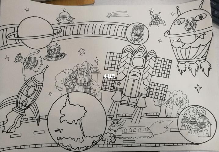 科幻画线稿_线稿_科幻画_人文_绘画