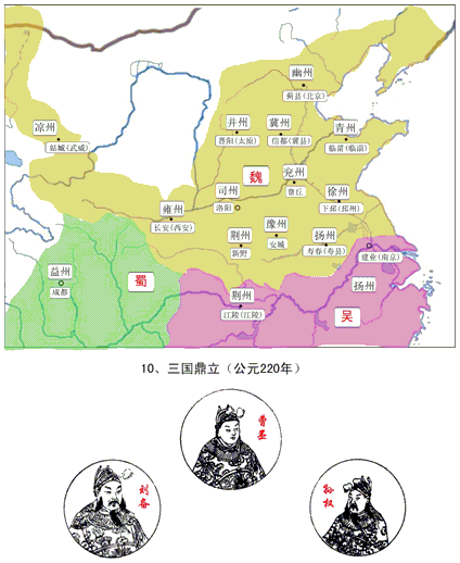 求三国各个时期的势力图