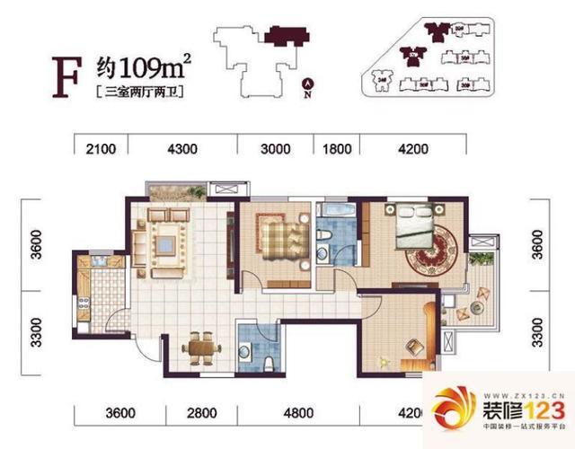 金泰假日花城户型图4期悦园f户型 .