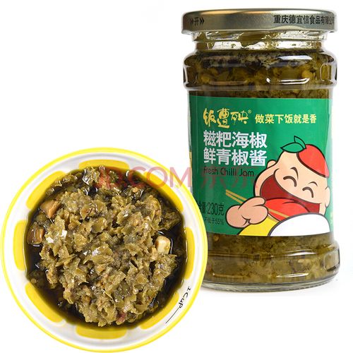 饭遭殃 糍粑海椒 鲜青椒酱 重庆特产下饭菜 青椒酱 可下饭可拌面230g