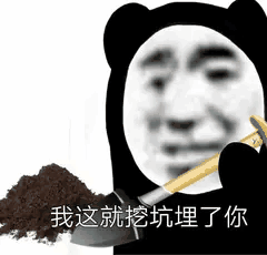 沙雕日常暴漫熊猫头表情包:我这就挖坑埋了你