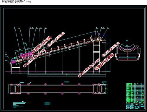 机械机电 机械 带式物料输送机(斜坡传送带)的设计(含 cad零件图装配