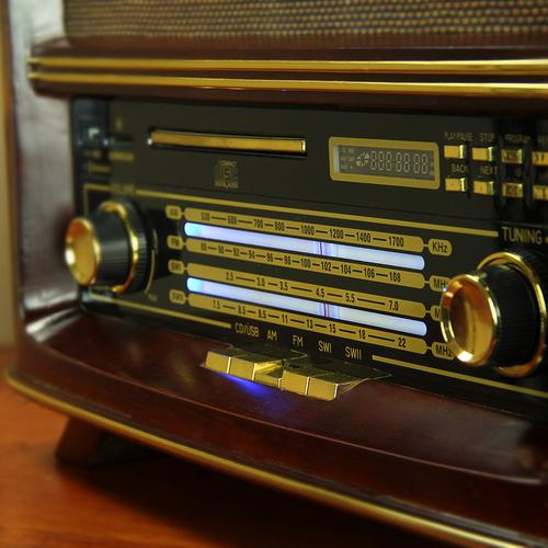 广播收音机仿古复古 台式木质大型收音机 多波段 台式 老人收音机