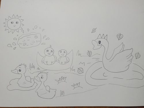 画画  鹅大哥出门