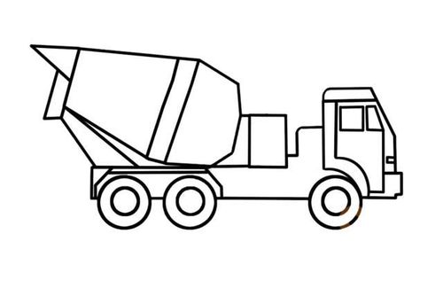 混凝土搅拌车简笔画步骤图解-儿童简笔画大全