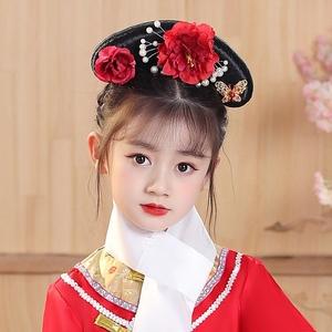 旗头发饰儿童清朝格格头饰发箍女童春节大人古装假妃子演出服汉品