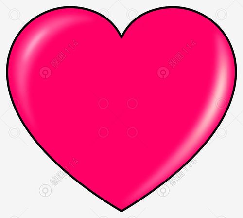 图片分类 设计元素 装饰图案 粉红黑色边框红色爱心   搜图网分享高清