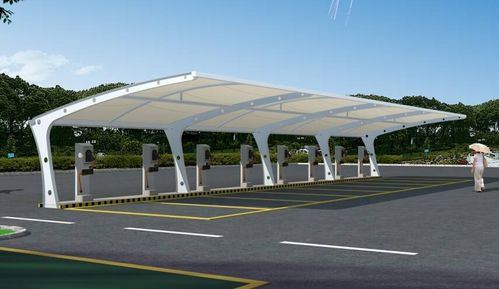 充电桩雨棚膜结构方案,十堰膜结构充电棚安装公司