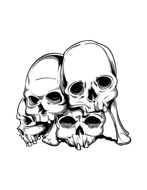 骷髅头t恤印花图片[矢量图,eps格式]