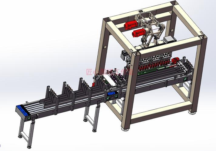 饮料行业伺服机械手自动装箱机3d图纸 solidworks模型学习图纸