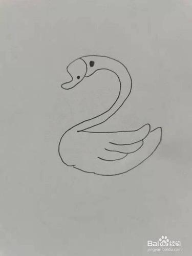 用数字2怎么画白鹅