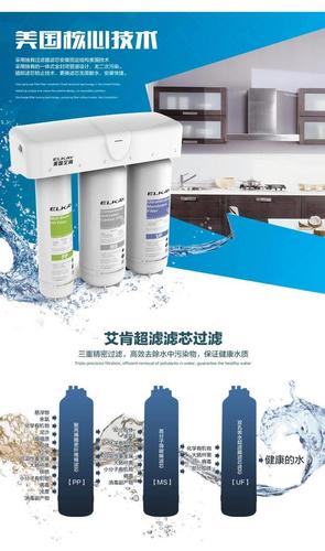 美国艾肯efu13 家用直饮厨房自来水过滤器超滤净水机