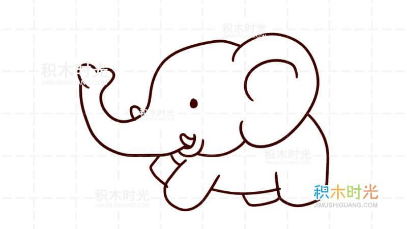 呆萌的小象简笔画图片,超可爱的简笔画大全_简笔画