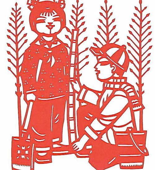 关于植树活动的剪纸作品教
