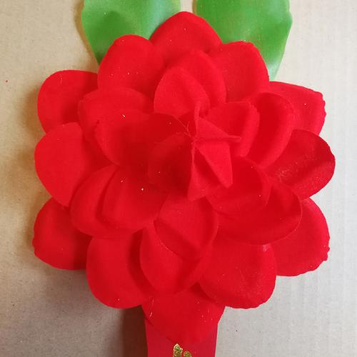 小号光荣花 入伍退伍光荣花 庆典表彰大红花 大红绒布