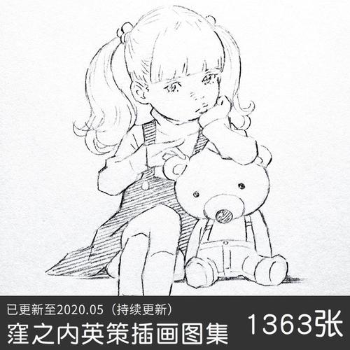 s27 日本画师日式动漫人物插画线稿手绘板绘速写临摹参考素材